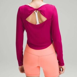 Lululemon Modal Silk Twist-Back Yoga Long-Sleeve Shirt
Wild Berry